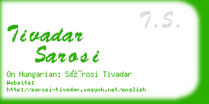 tivadar sarosi business card